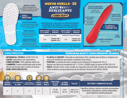 Bota Industrial PVC  Workman Alta Food Industry 2400010 Sin Puntera. PRECIO SIN IVA