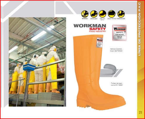 Bota Industrial PVC Workman Food Industry E660026 Sin Puntera. PRECIO SIN IVA
