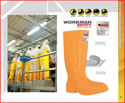 Bota Industrial PVC Workman Food Industry E660026 Sin Puntera. PRECIO SIN IVA