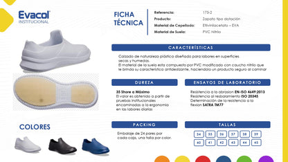 Zapato Dotacion en EVA 0175-002-008 Suela NO  Antideslizante. PRECIO SIN IVA