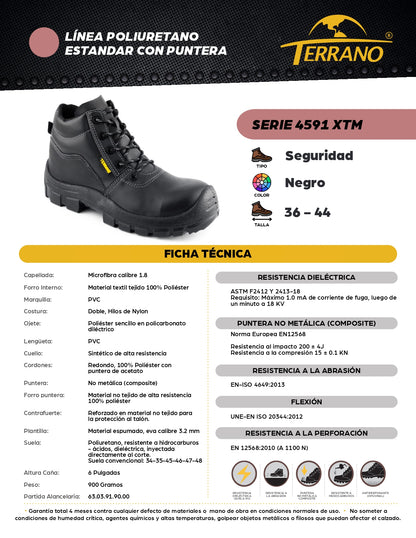 Bota Industrial Cuero  4591 XTM Seguridad Puntera Composite. PRECIO SIN IVA
