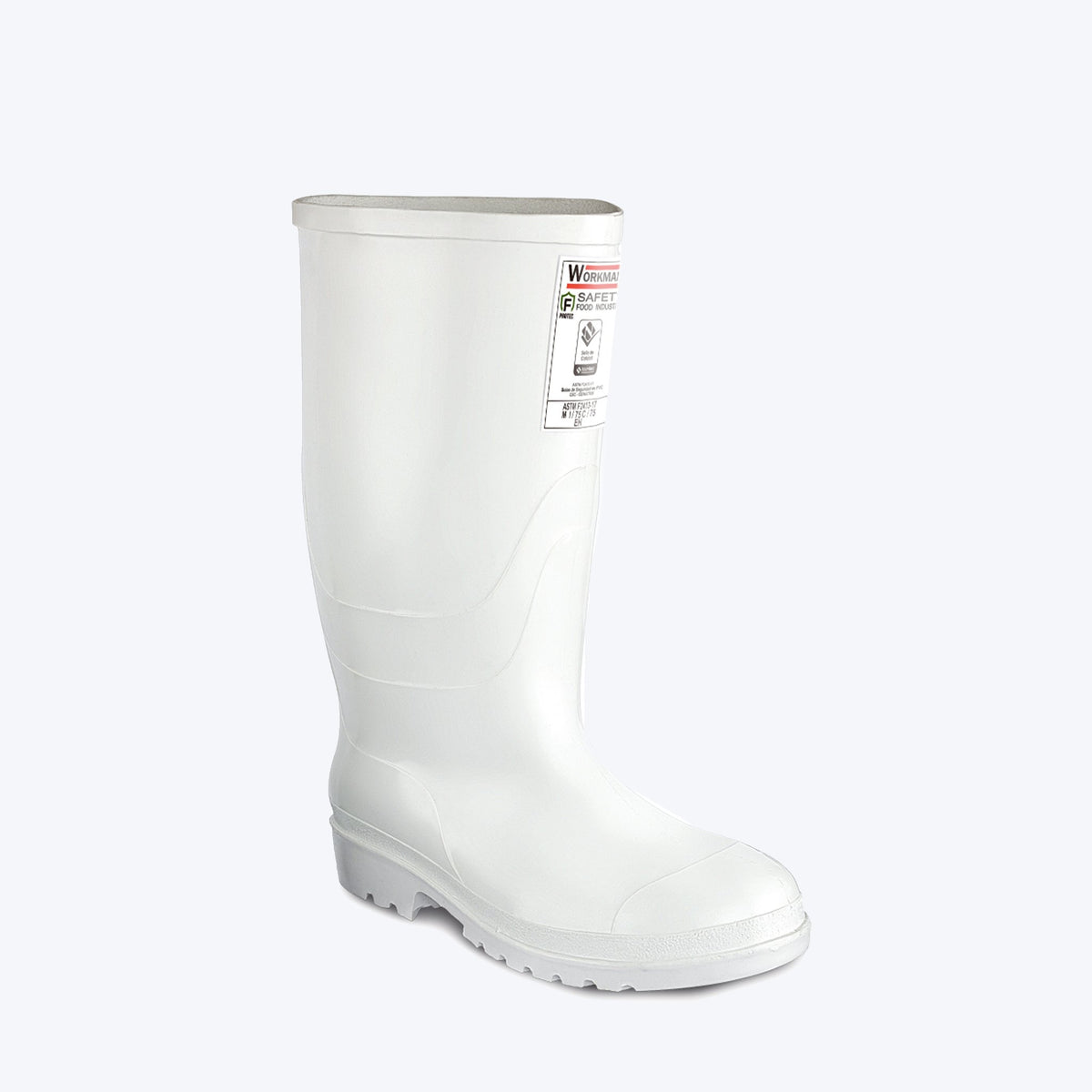Botas en PVC. Blanca . Doble Inyección. Bota para Dotacion Industrial en PVC con Puntera de Seguridad en Acero . Plantilla Anatómica .Impermeable 100%. Forro Textil Texturizado en Rizo que Brinda Confort. Resistente a Hidrocarburos y Derivados del Petróleo. Alimentos. Agroindustrial.Sallud. Laboratorios.